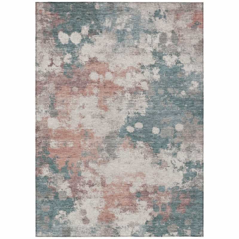 Machine Washable Indoor/Outdoor Chantille Acn2114 Coral 5' X 7'6" Rug