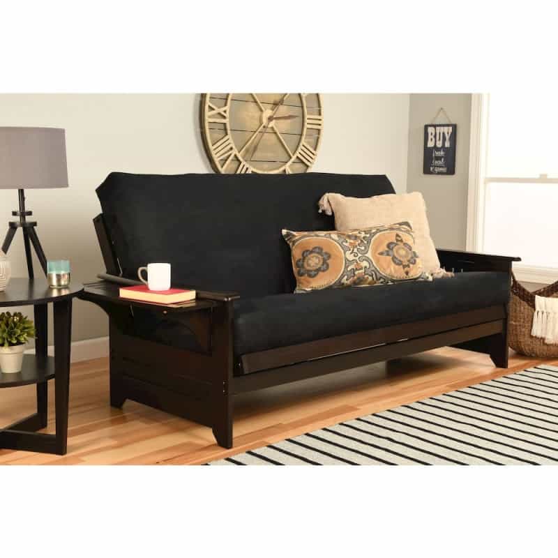 Phoenix Frame Queen-Espresso Finish-Suede Black Mattress