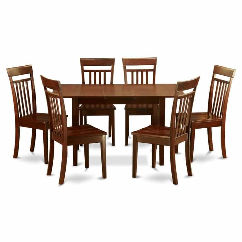 7 Pc Small Kitchen Nook Dining Set -T Able And 6 Chairs For Dining Room