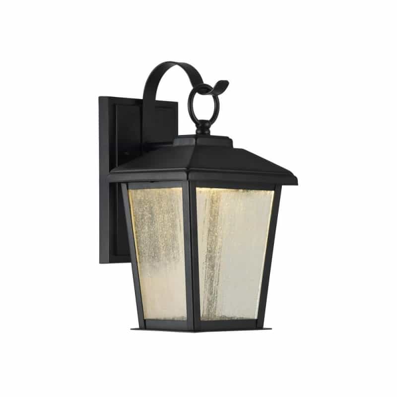 Kirton Transitional Led Textured Black Outdoor Wall Sconce 12" Tall