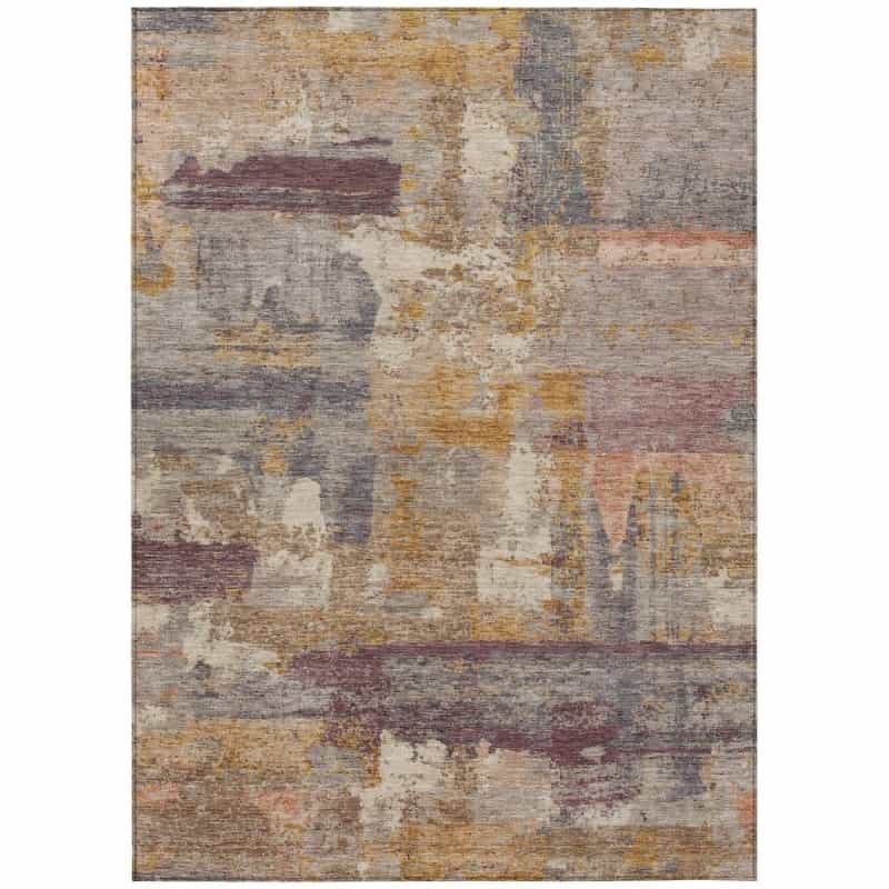 Machine Washable Indoor/Outdoor Chantille Acn2147 Rust 5' X 7'6" Rug