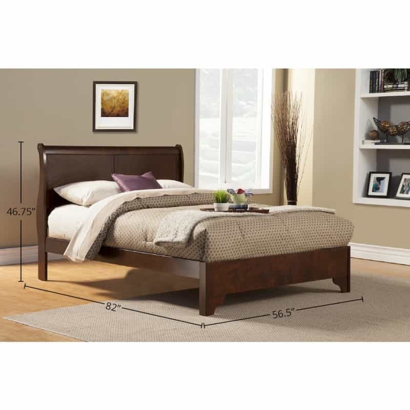 West Haven Full Low Footboard Sleigh Bed, Cappuccino