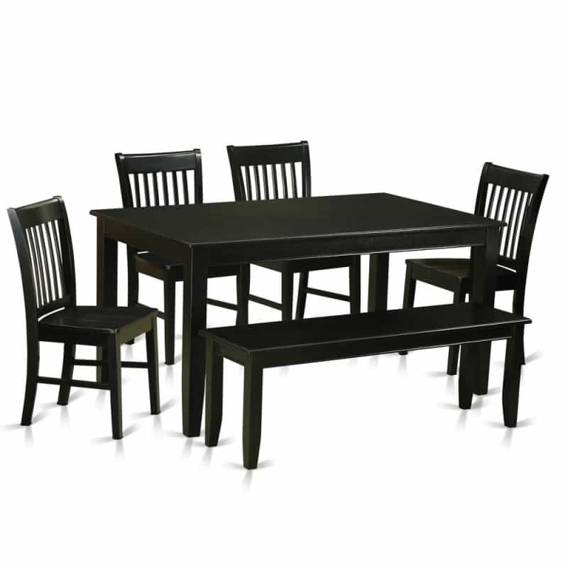 6 Pc Dining Room Set- Dining Table And 4 Dining Chairs And Also Bench