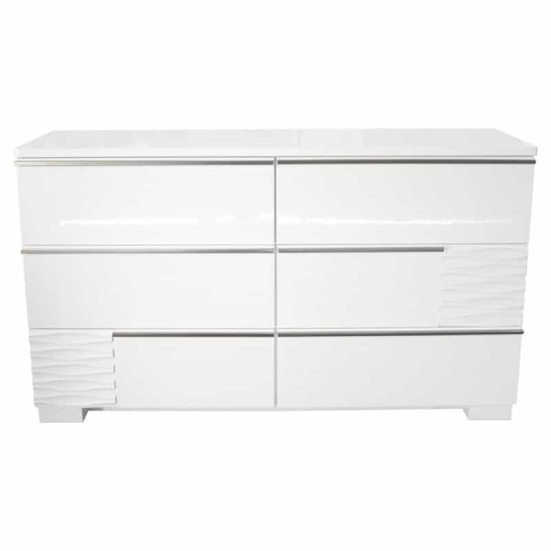 Best Master Athens Poplar Wood Bedroom Dresser In White Lacquer