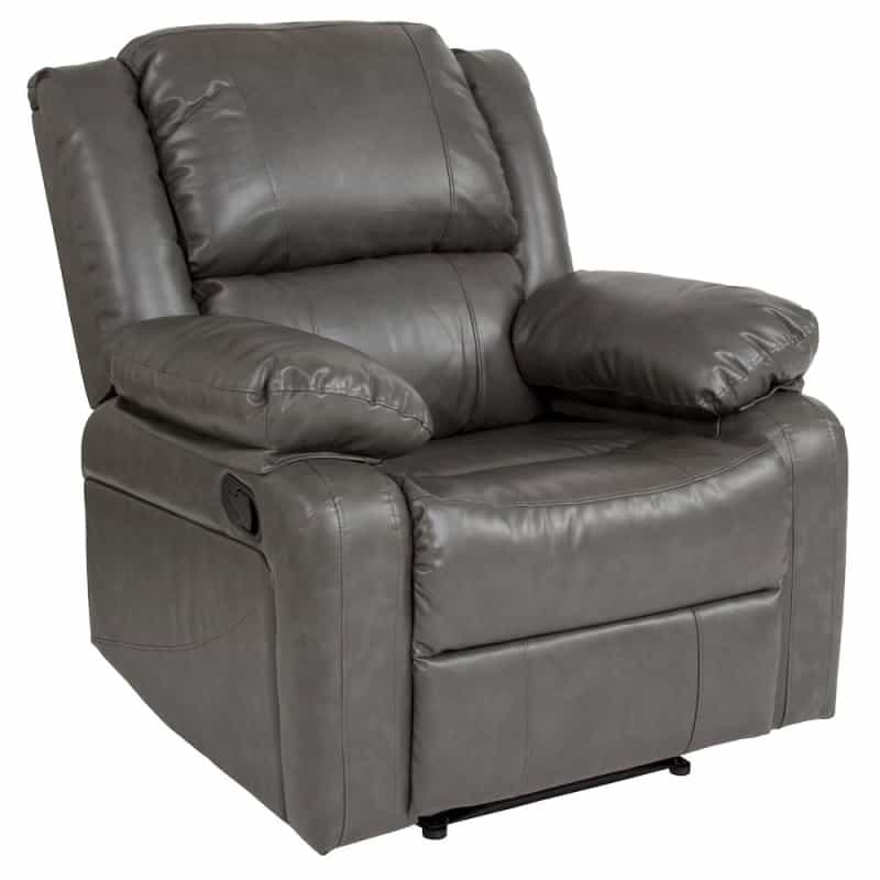 Gray Leathersoft Recliner