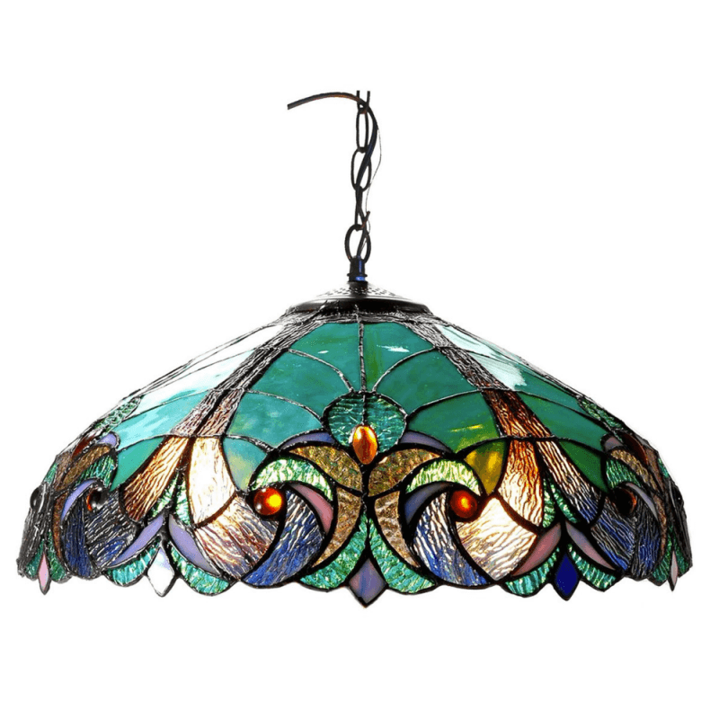 Liaison Tiffany-Style 2 Light Victorian Ceiling Pendent 18" Shade