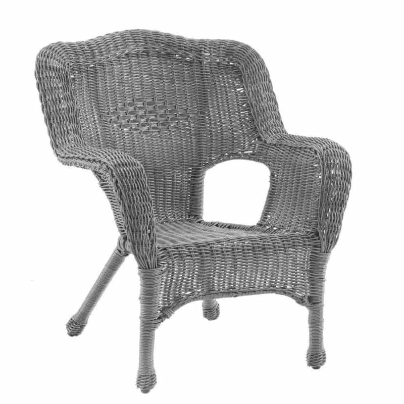 Maui Camelback Resin Wicker/ Steel Frame Outdoor Patio Chair, Weathered Grey