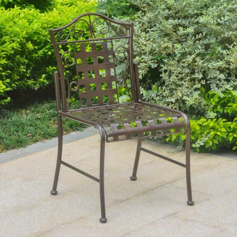 Mandalay Iron Patio Set Of 2 Bistro Chairs