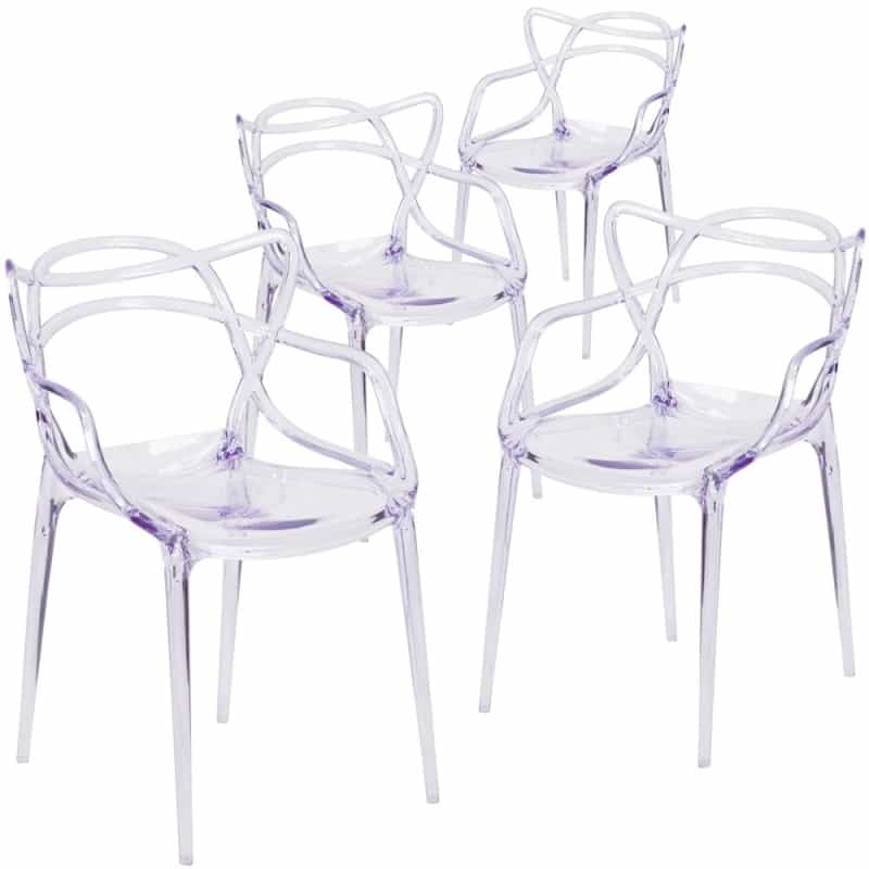 4 Pk. Nesting Series Transparent Stacking Side Chair