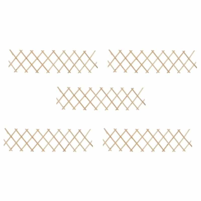 Vidaxl Trellis Fences 5 Pcs Firwood 70.9"X11.8" 7239