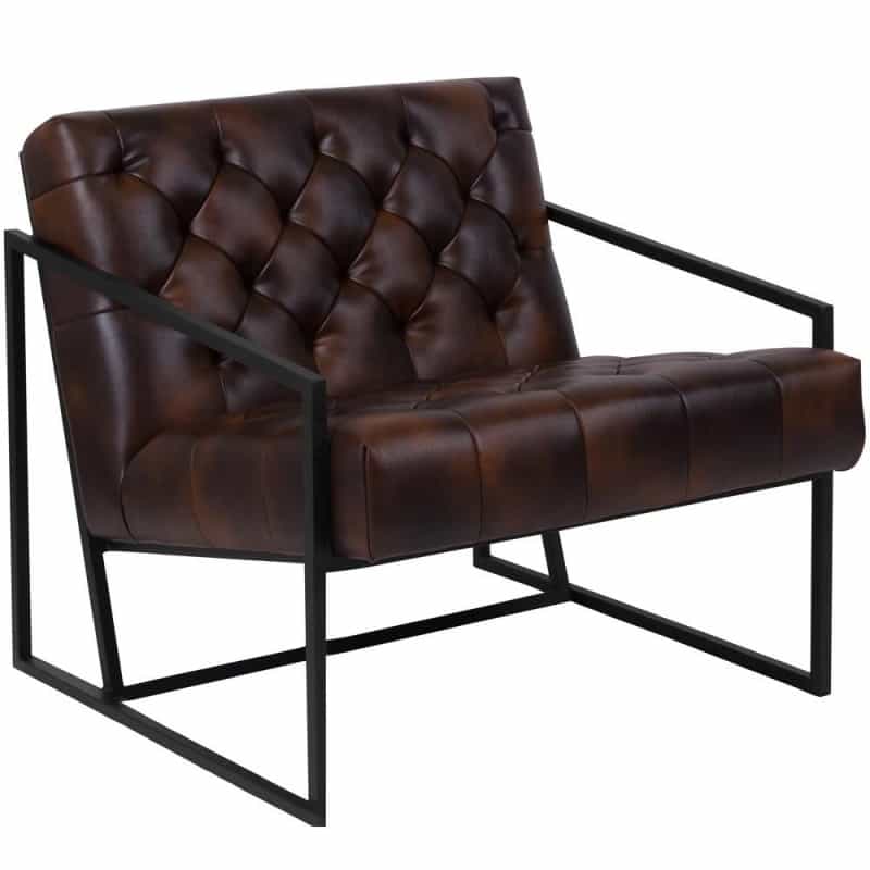 Madison Bomber Jacket Leathersoft Tufted Lounge Chair