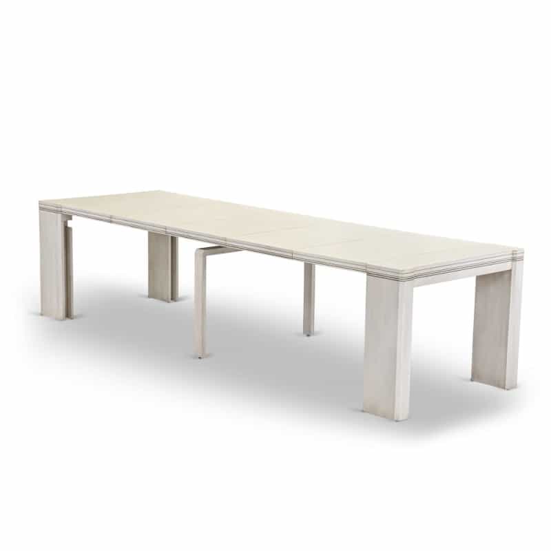 6 Pieces Extendable Dining Set, Antique White