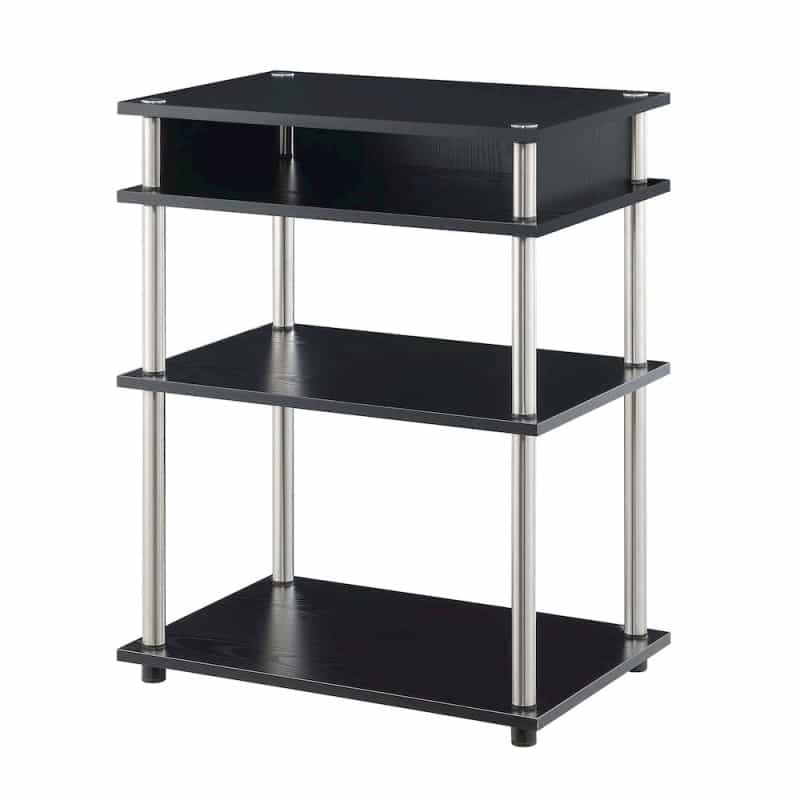 Designs2go No Tools Printer Stand With Shelves, Black