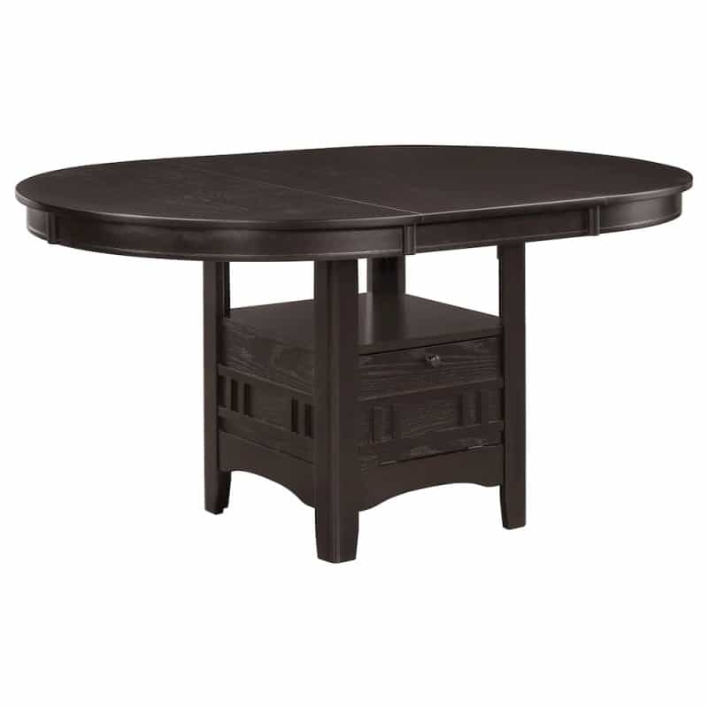 Lavon Oval 60-Inch Extension Leaf Dining Table Espresso