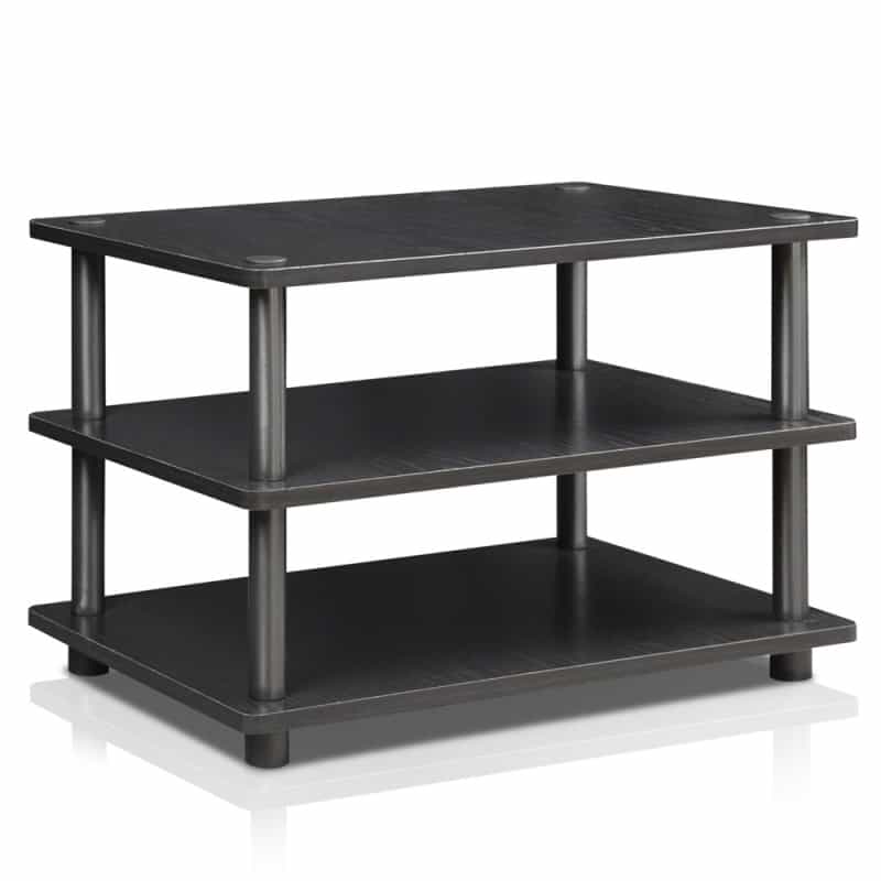 Turn-N-Tube Easy Assembly 3-Tier Corner Tv Stand, Blackwood
