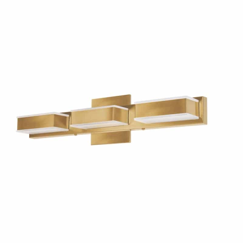 15W Led Wall Vanity, Aged Brass Finish