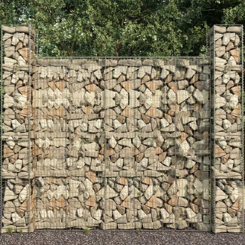 Vidaxl Gabion Wall With Cover Galvanised Steel 236.2"X19.7"X78.7", 145089