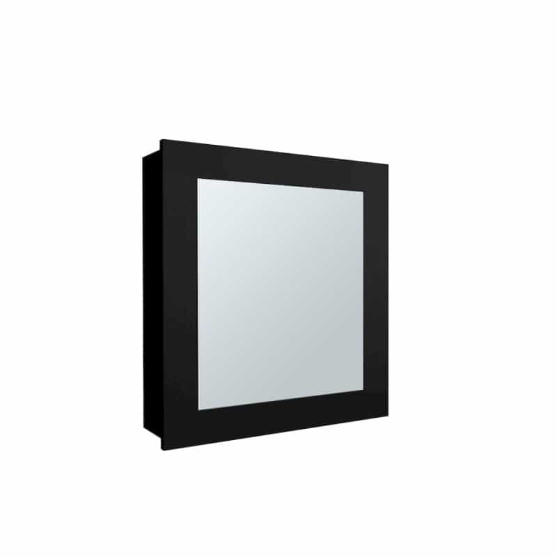 Asheboro Medicine Cabinet With 2 Shelves, 1 Door, And 1 Mirror, Black Wengue