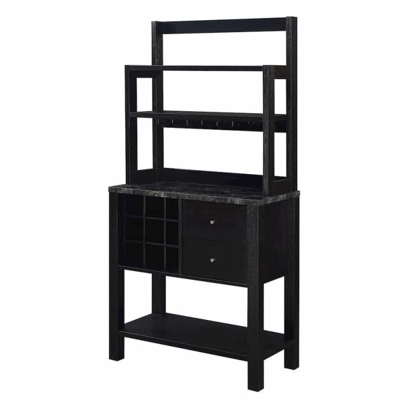 Newport 2 Drawer Serving Bar With Wine Rack And Shelves