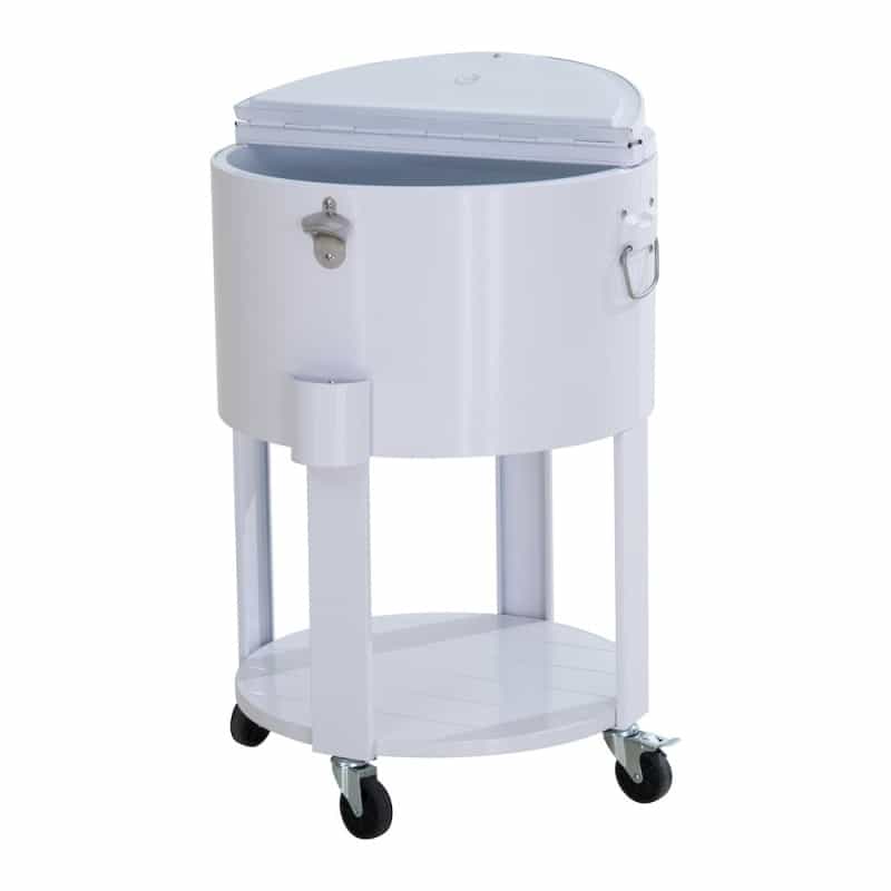 60 Quart Rolling Ice Chest Cooler Cart, Portable Patio Party Bar