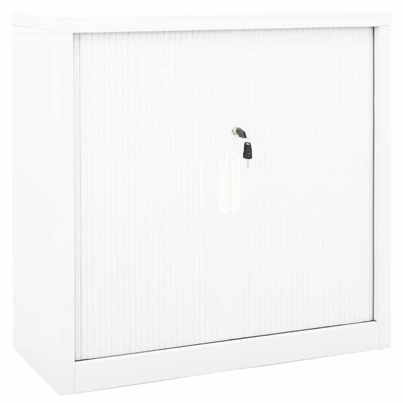 Vidaxl Sliding Door Cabinet White 35.4"X15.7"X35.4" Steel
