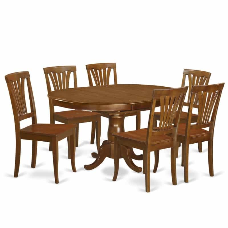 7 Pc Dining Room Set For 6- Kitchen Dinette Table And 6 Kitchen Chairs