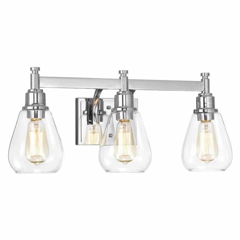 Chloe Lighting Hudson Transitional 3 Light Chrome Bath Vanity Fixture 23" Wide