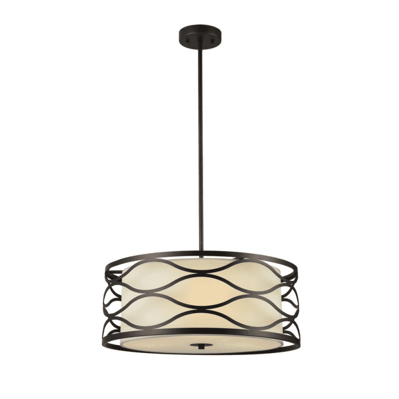 Gwen Transitional 3 Light Rubbed Bronze Ceiling Pendant 20" Wide