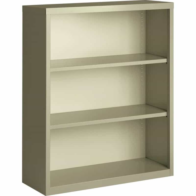 Lorell Fortress Series Bookcase - 34.5" Width X 13" Depth X 42" Height - 3 X Shelf(Ves) - Putty - Powder Coated - Steel - Recycled