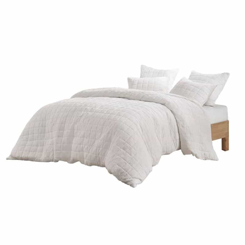 Cocoon Quilt Top Euro Sham, White Color