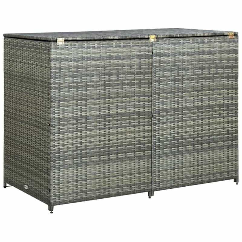 Wheelie Bin Shed Anthracite Pe Rattan, Powder-Coated Steel