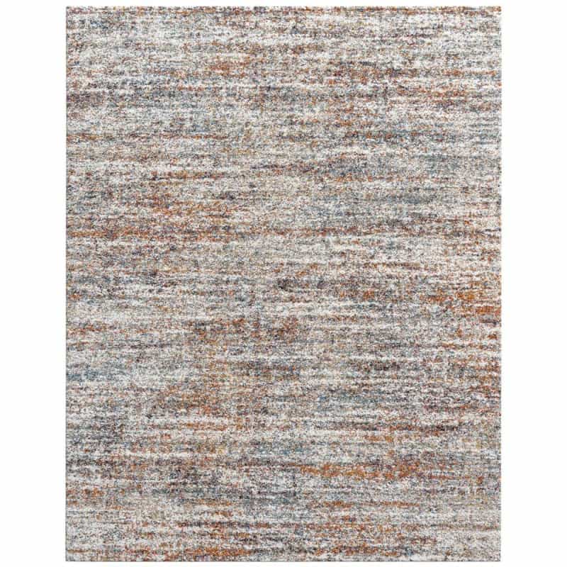 Granada Ezra Ivory, Blue, Orange, And Rust Olefin Shag Area Rug, 5'3" X 7'6"