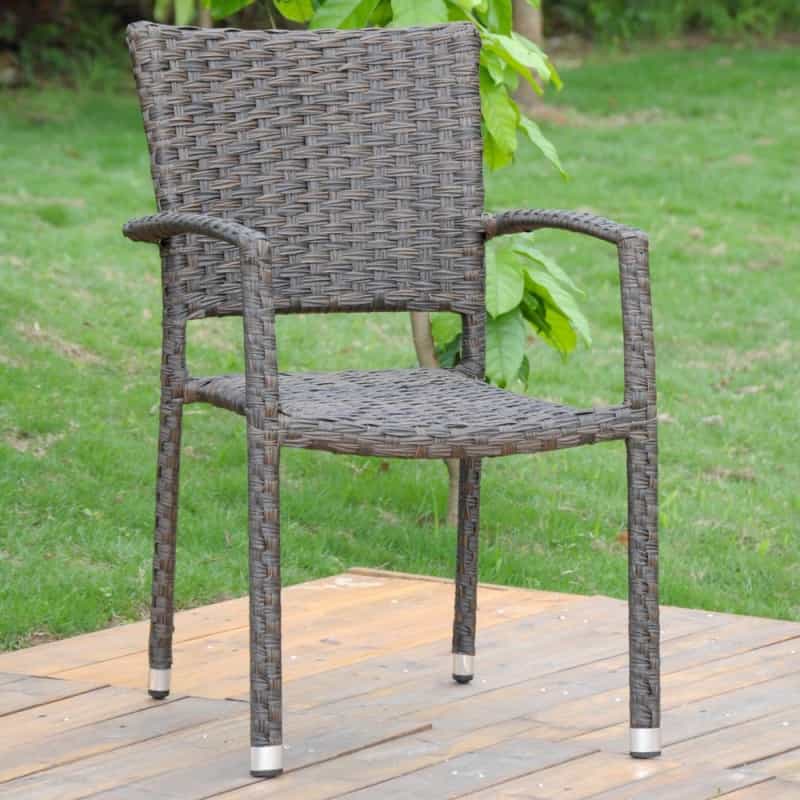 Ibiza Resin Pandan Aluminum Square Back Dining Chair (Set Of 2)