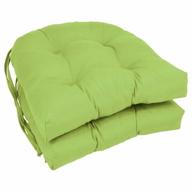 16-Inch Solid Twill U-Shaped Tufted Chair Cushions (Set Of 2)