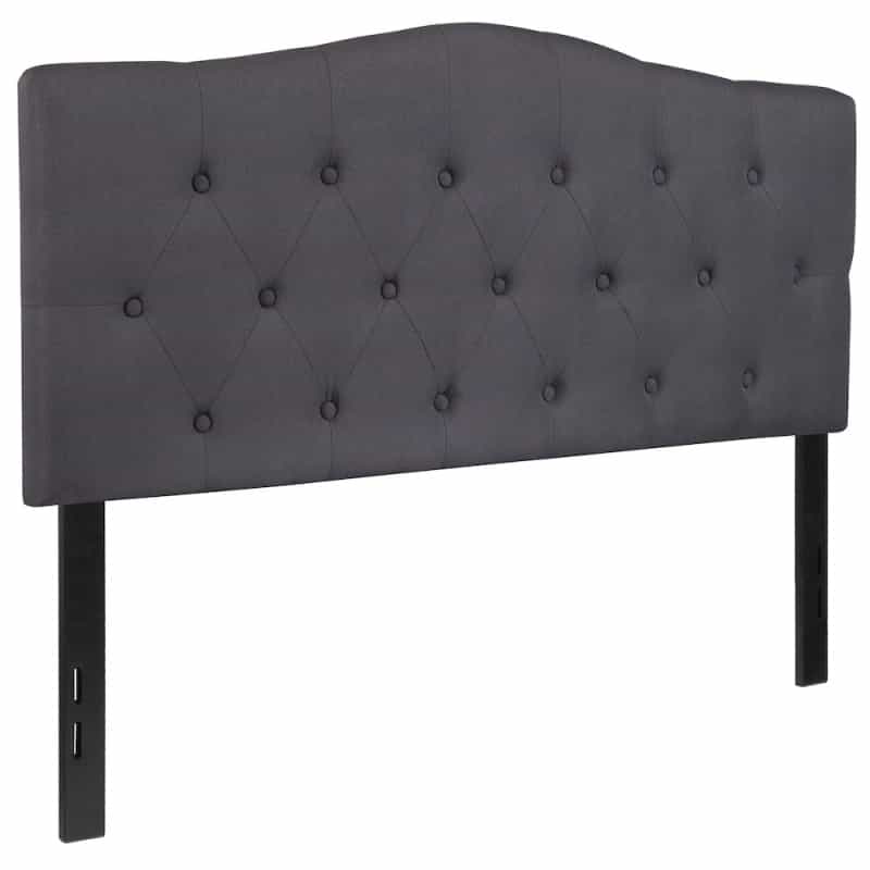 Tufted Upholstered Full Size Headboard In Dark Gray Fabric