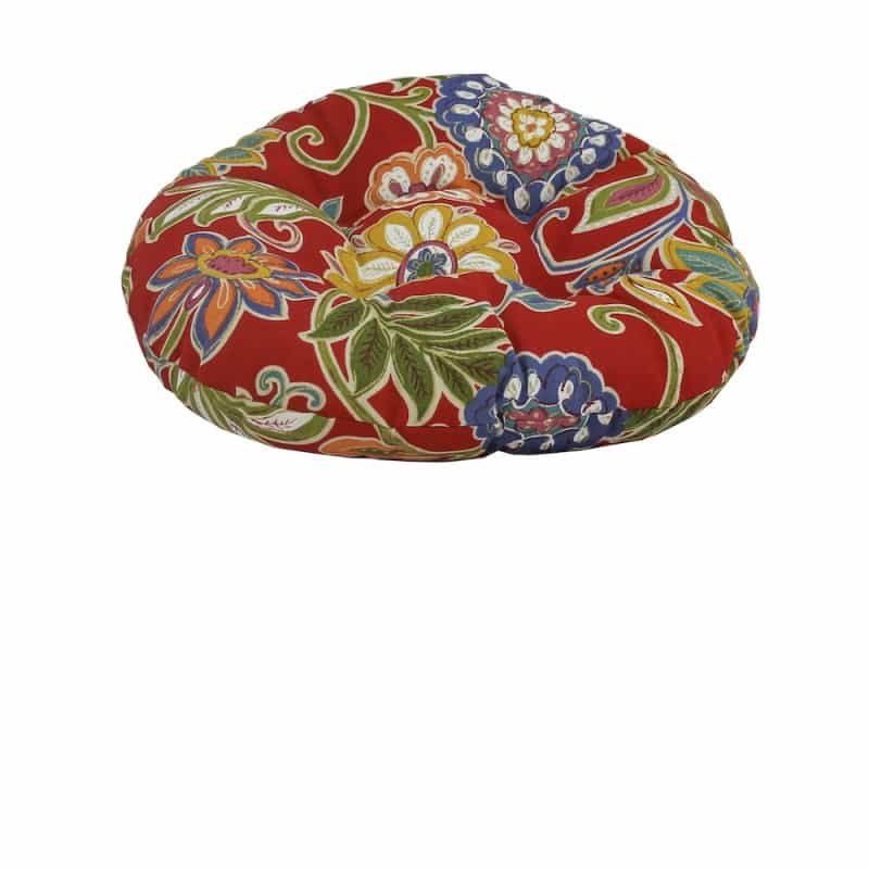 18-Inch Round Spun Polyester Tufted Footstool Cushion