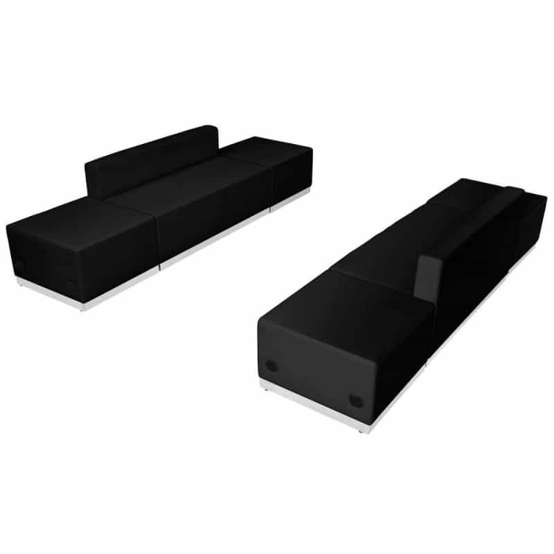 Alon Black Leathersoft Reception Configuration, 6 Pieces