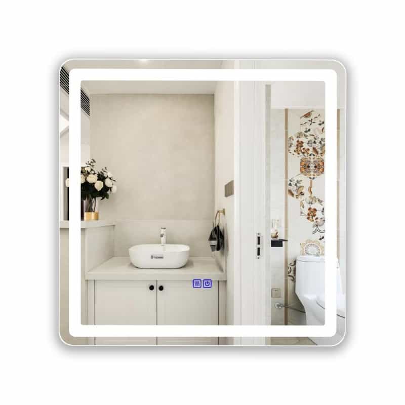 Chloe Lighting Luminosity Back Lit Square Touchscreen Led Mirror 3 Color Temperatures 3000K-6000K 24" Wide