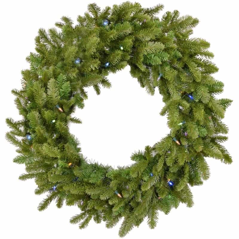 Ct 36" Greenland Pine Wreath, B/O Multi Color Led Lights