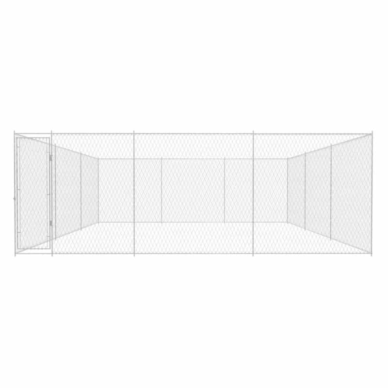 Dog Kennel Silver Galvanized Steel Large Dog Kennel Square