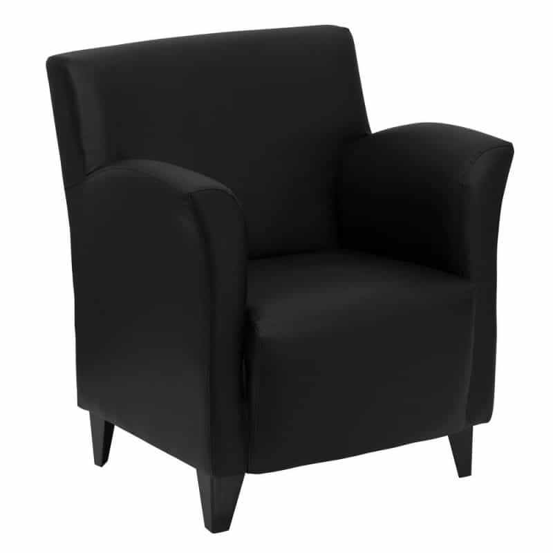 Roman Black Leathersoft Lounge Chair