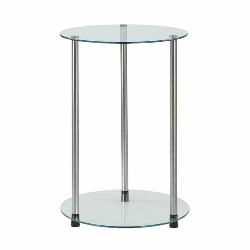 Designs2go Classic Glass 2 Tier Round End Table