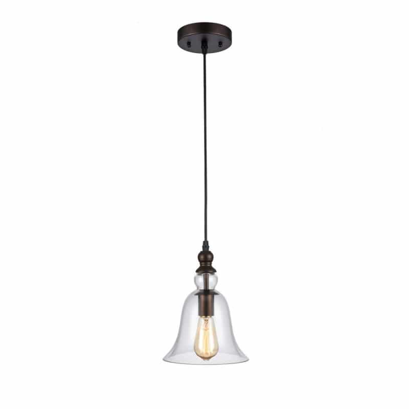 Manette Industrial-Style 1 Light Rubbed Bronze Ceiling Mini Pendant 8" Shade