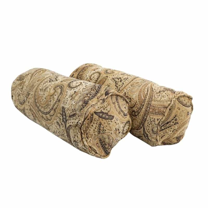 20-Inch By 8-Inch Double-Corded Patterned Jacquard Chenille Bolster Pillows With Inserts (Set Of 2) 9814-Cd-S2-Jch-Co-35