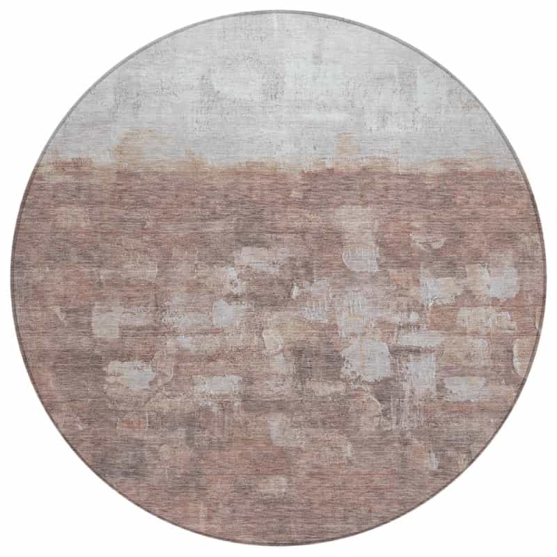 Machine Washable Indoor/Outdoor Chantille Acn2119 Paprika 8' X 8' Round Rug