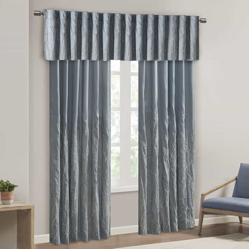 Faux Silk Embroidered Window Valance