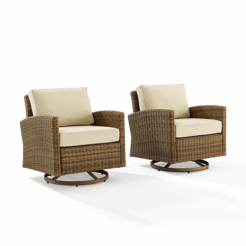 Bradenton 2Pc Wicker Swivel Rocker Outdoor Chair Set - 2 Swivel Rockers