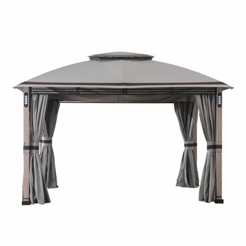 Monterey Park 2-Tier Patio Gazebo With Led Lighting And Bluetooth Sound