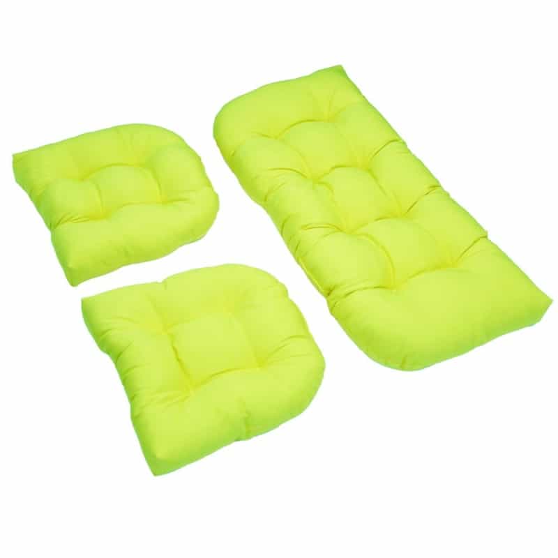 U-Shaped Twill Tufted Settee Cushion Set (Set Of 3)