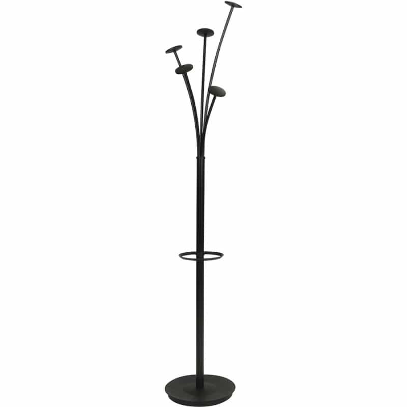 Alba Festival Coat Stand - 5 Pegs - 74" Height - For Garment - Black - 1 Each